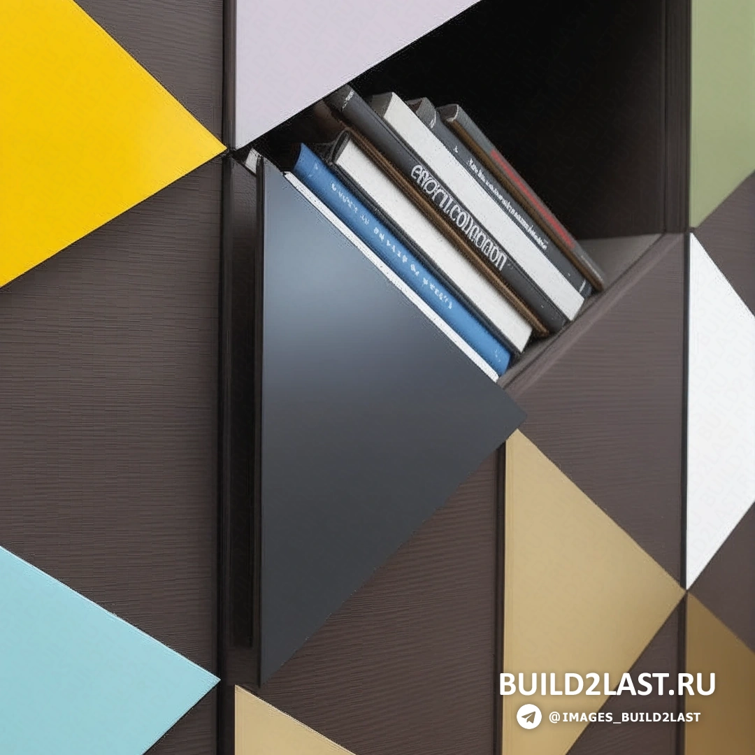 Шкаф для книг "Arlequin" в контексте общей геометрической тематики интерьера